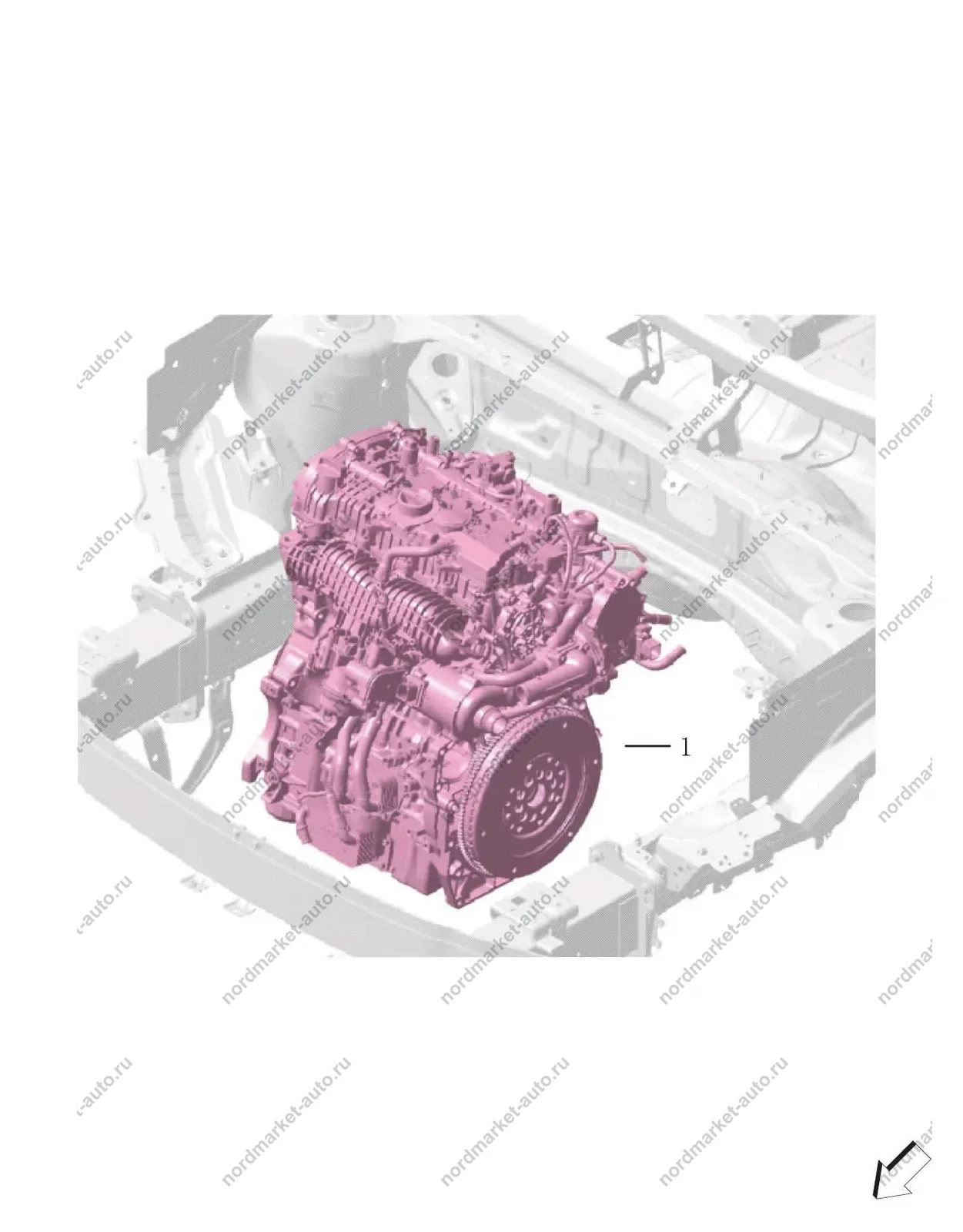 Схема: Двигатель в сборе, Geely Atlas