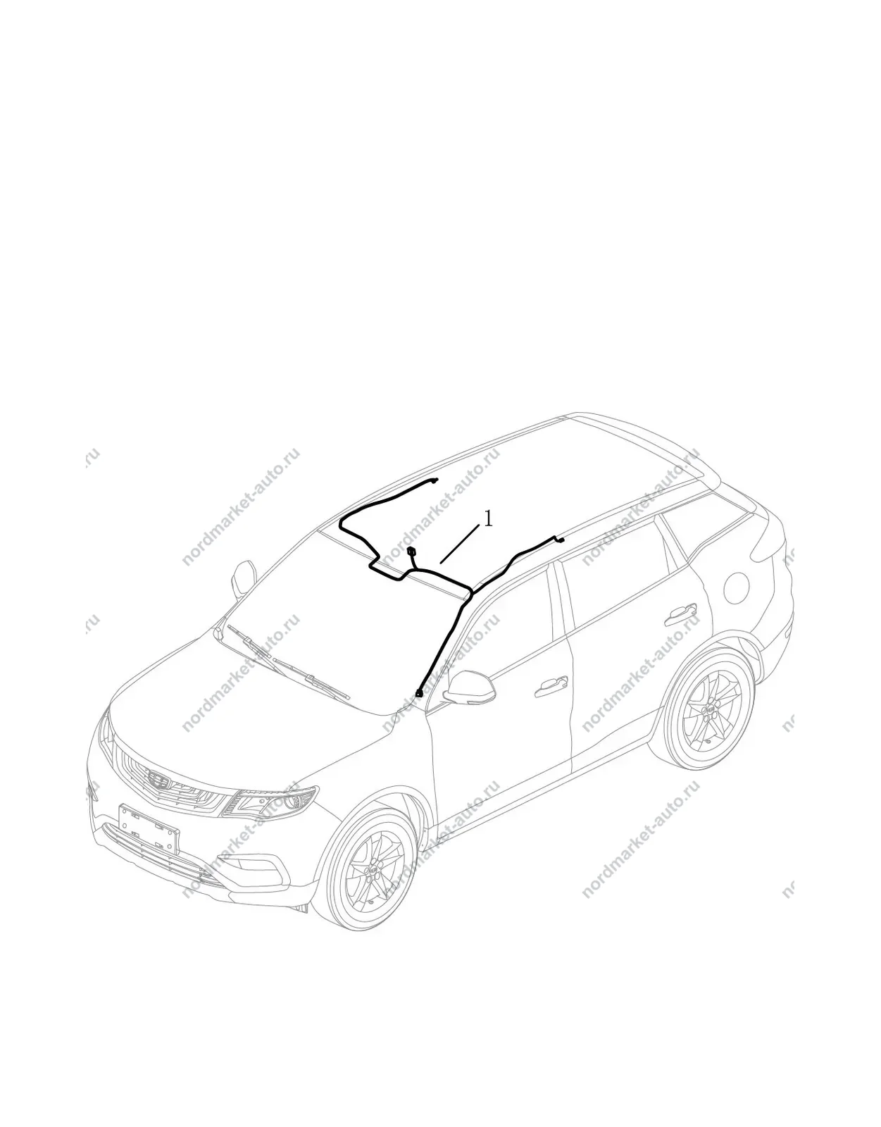 Схема: Проводка потолка, Geely Atlas