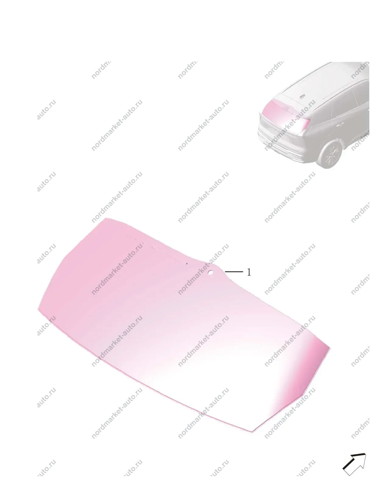Схема: Заднее стекло, Geely Atlas