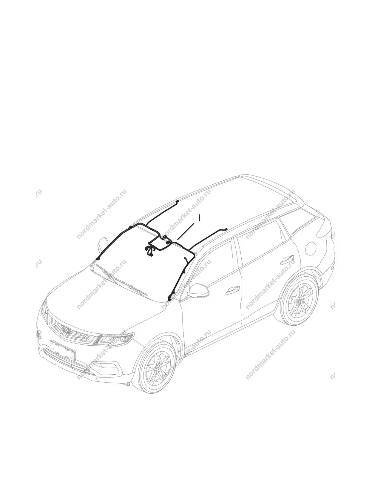 Схема: Проводка потолка, Geely Atlas Pro