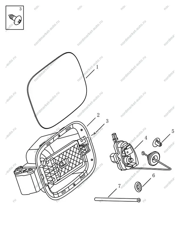 Схема: Лючок бензобака, Geely Coolray
