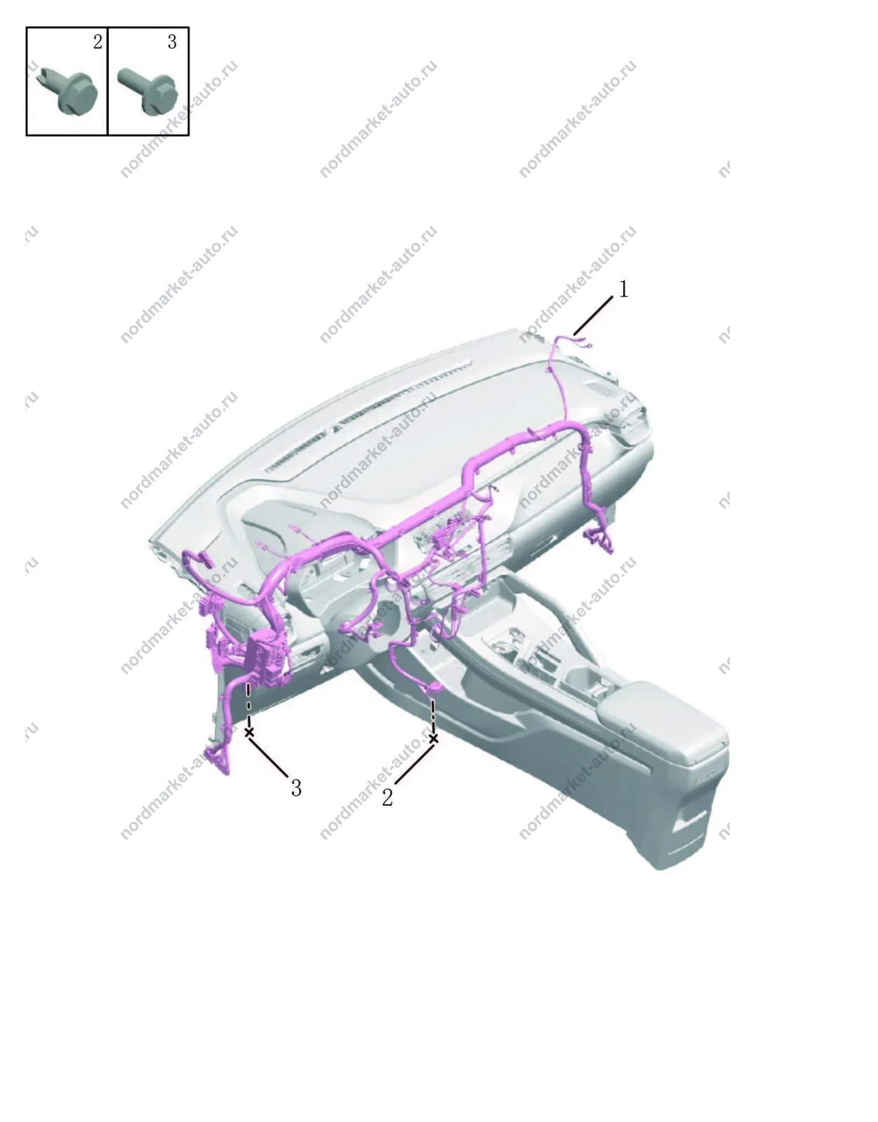 Схема: Проводка передней панели, Geely Coolray