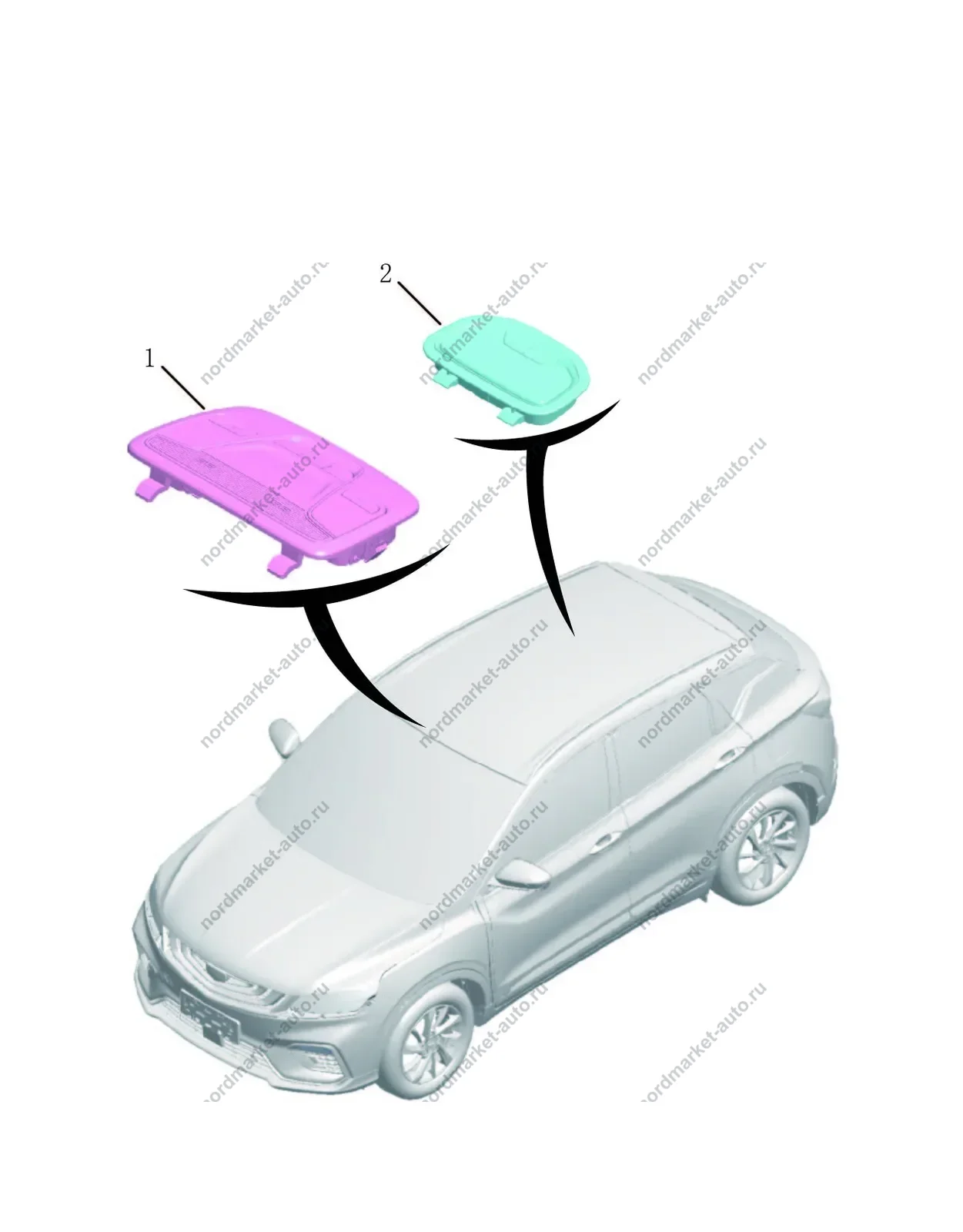 Схема: Освещение салона, Geely Coolray