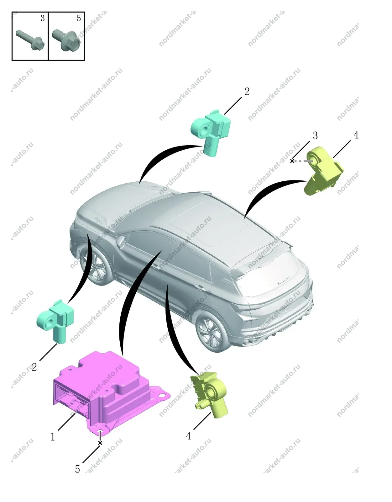 Схема: Блок управления подушками безопасности, Geely Coolray