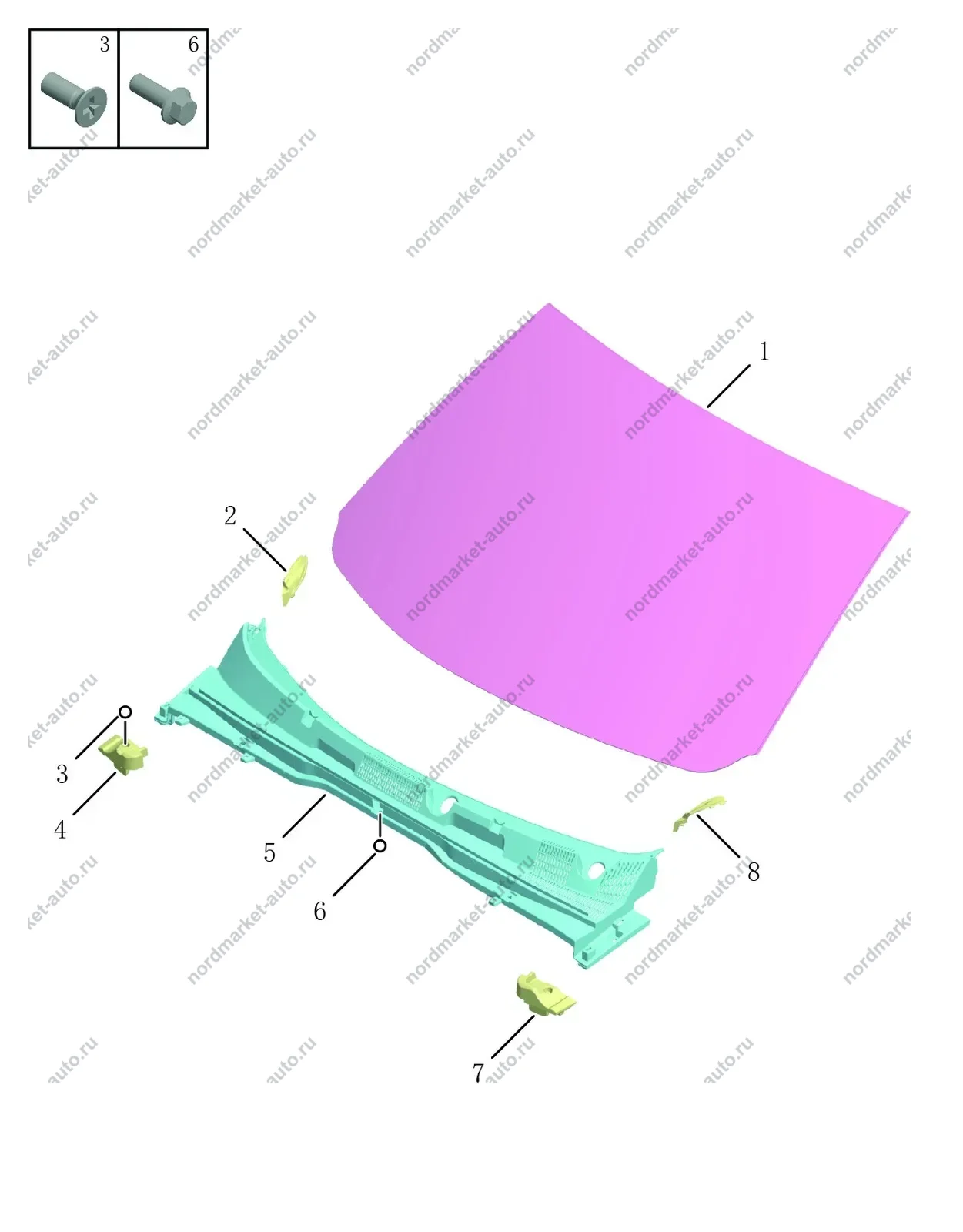 Схема: Лобовое стекло, Geely Coolray