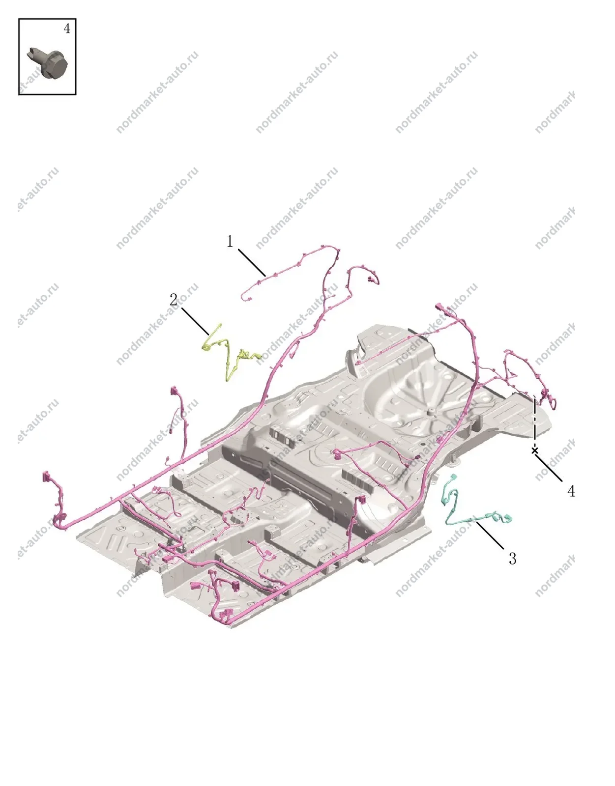 Схема: Проводка пола, Geely Coolray