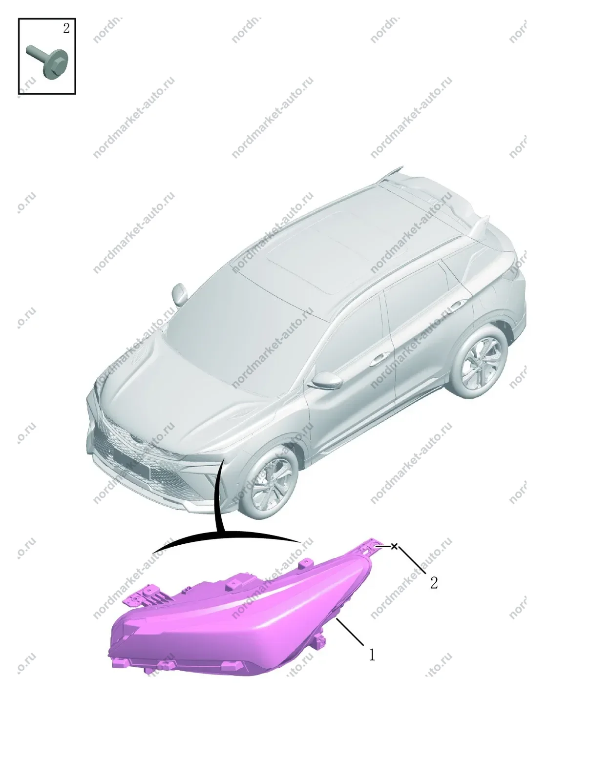 Схема: Фары, Geely Coolray