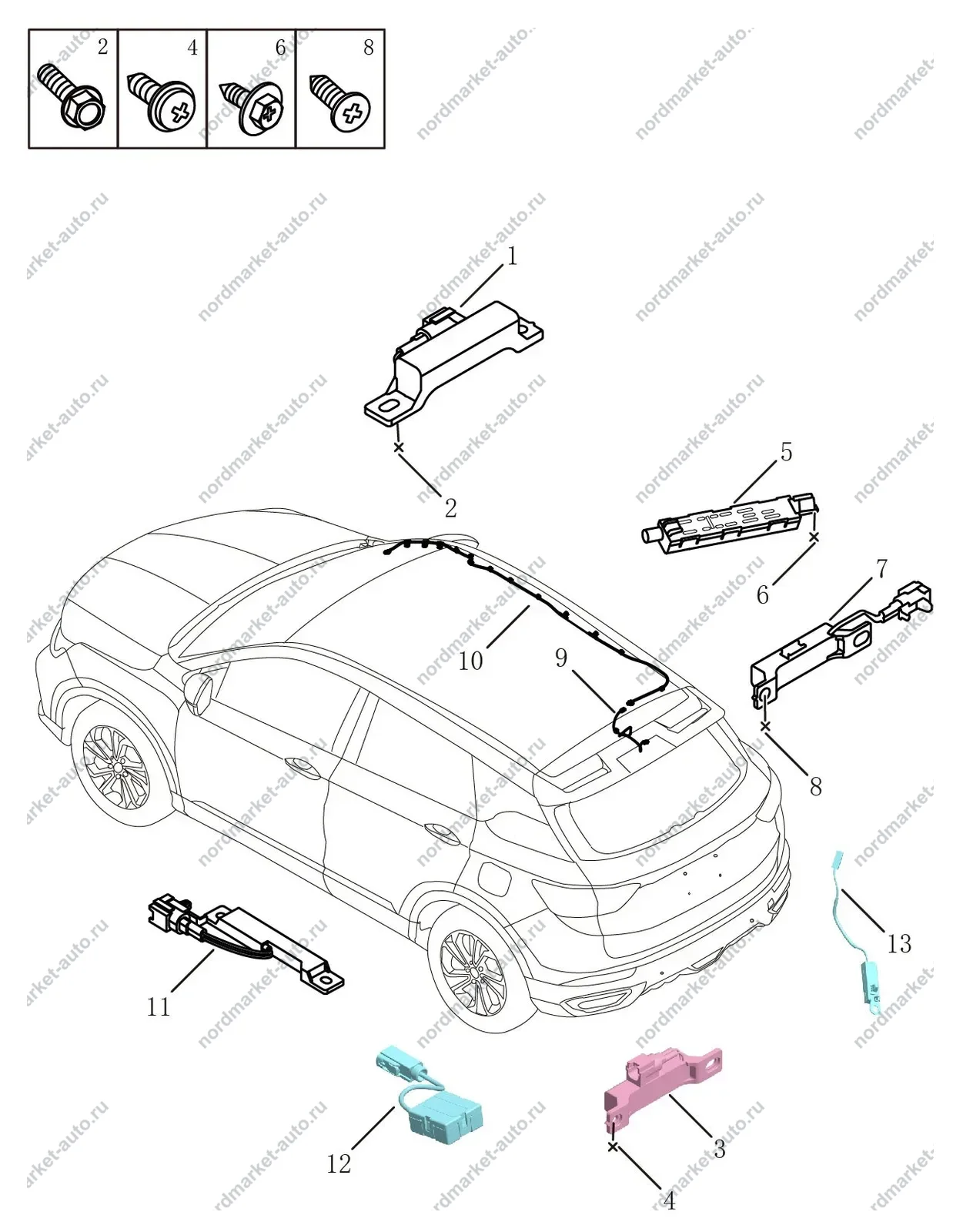 Схема: Антенна, Geely Coolray