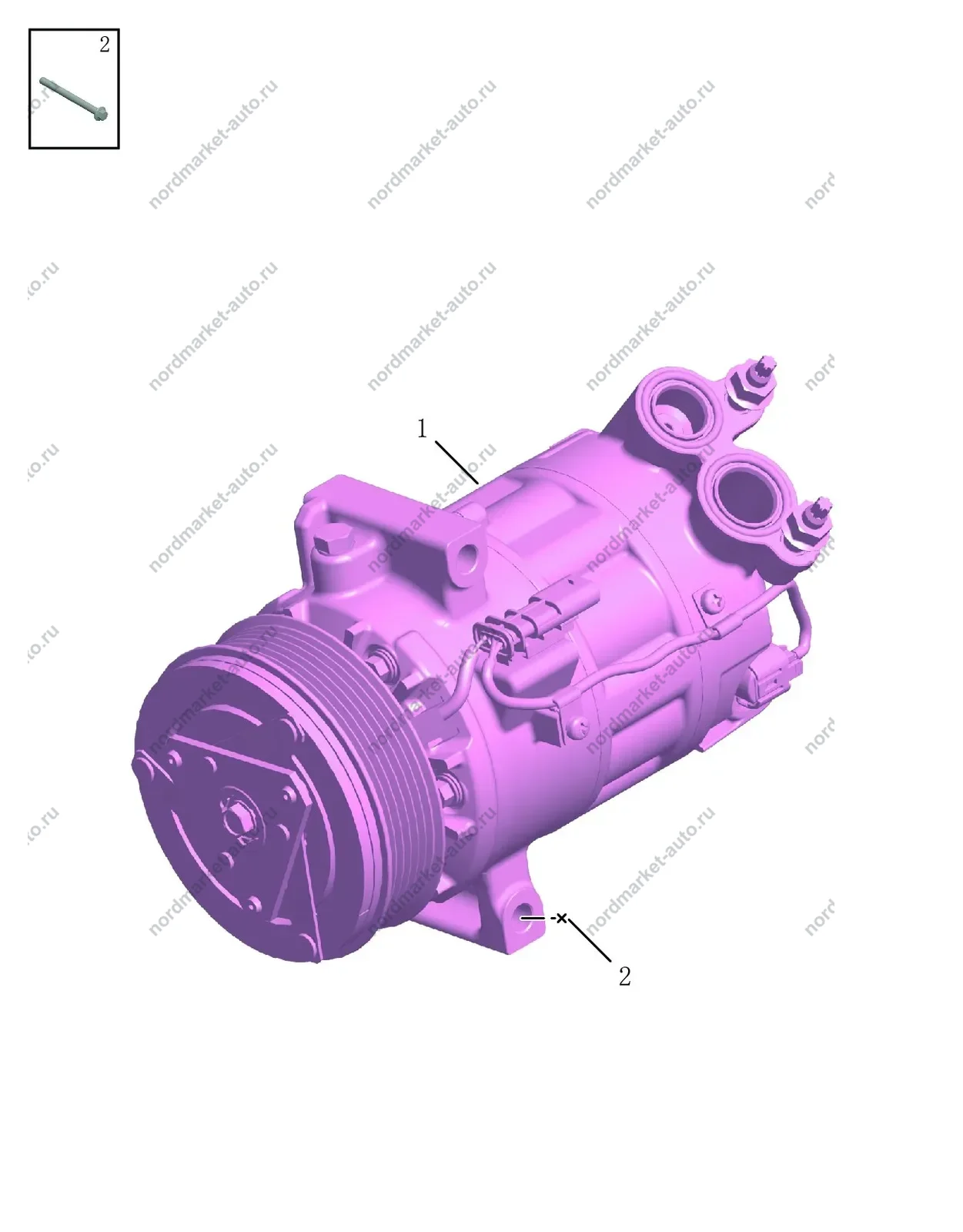 Схема: Компрессор кондиционера, Geely Coolray