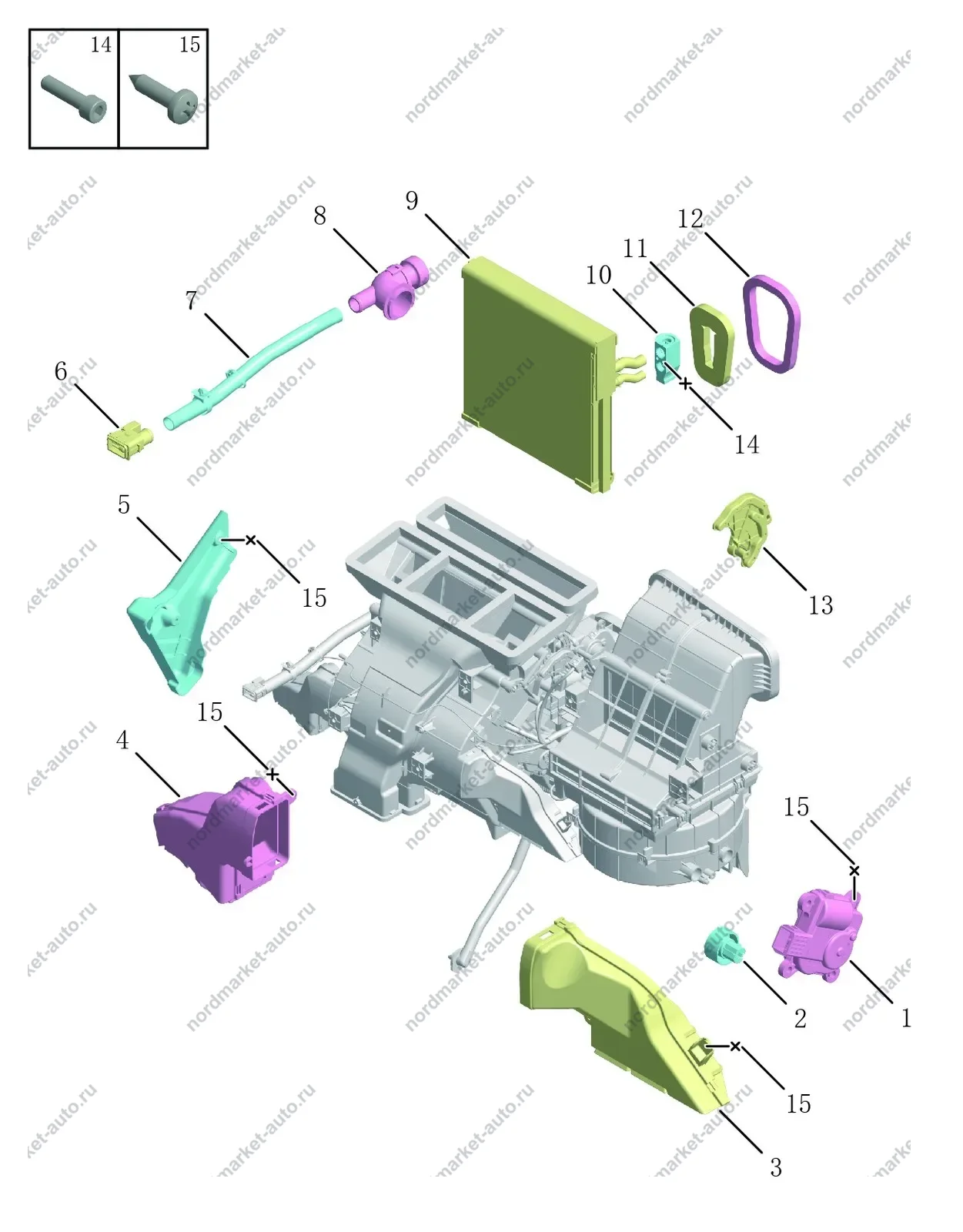 Схема: Испаритель кондиционера, Geely Coolray
