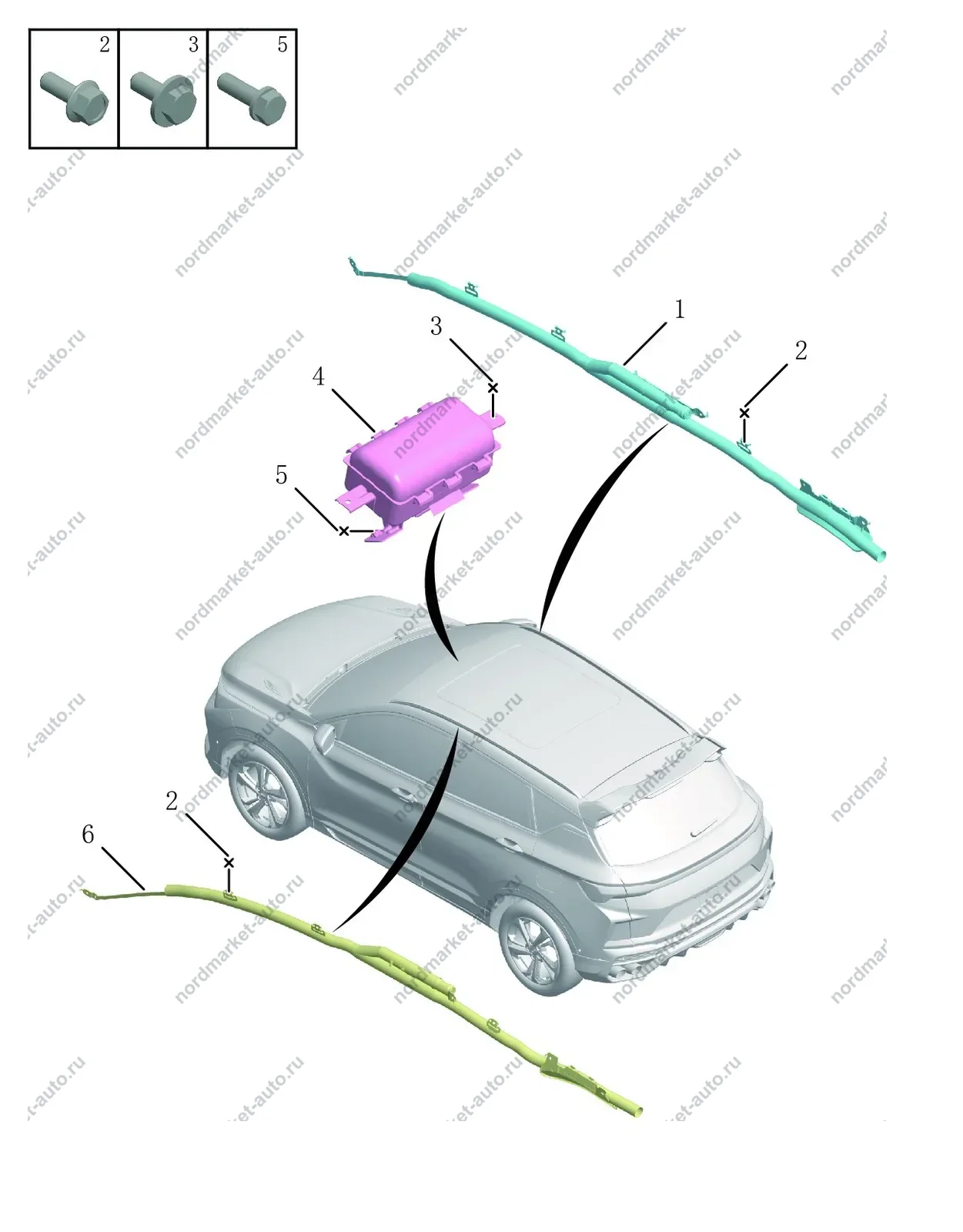 Схема: Подушка безопасности пассажира, Geely Coolray