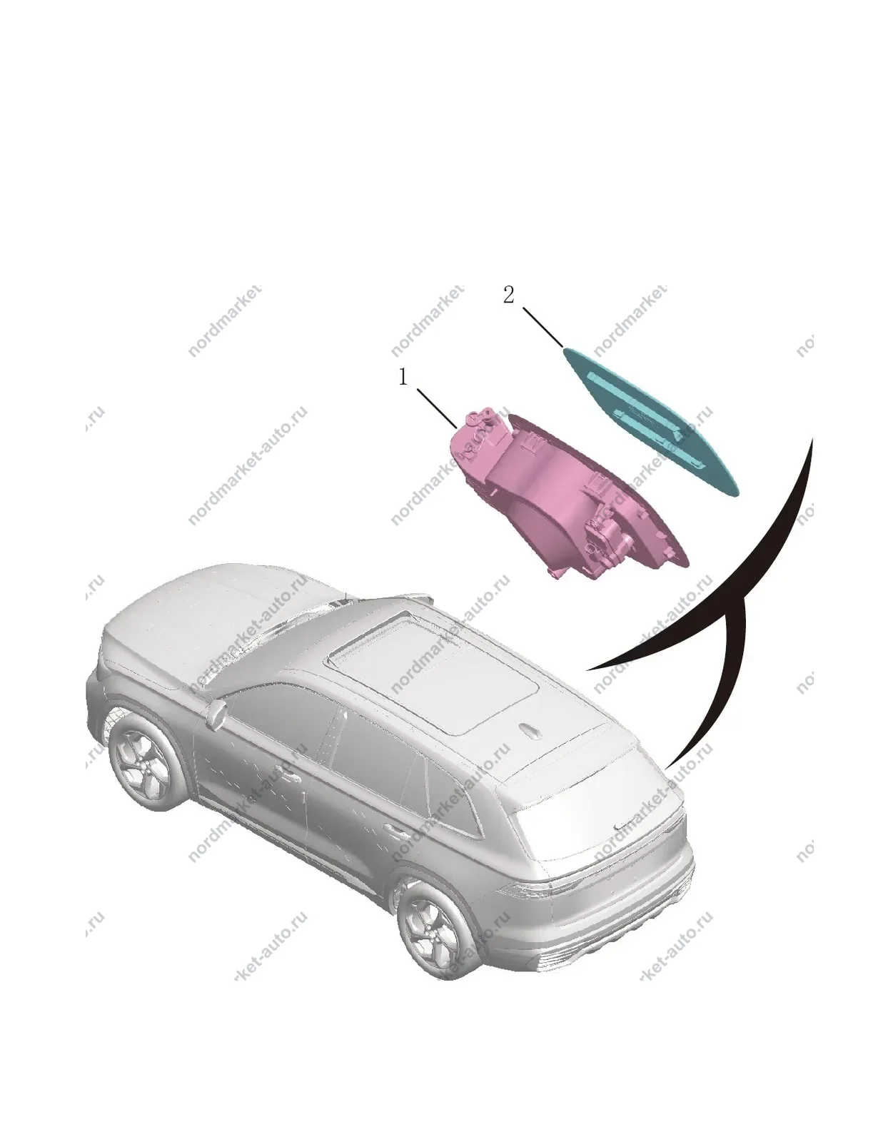 Схема: Лючок бензобака, Geely Monjaro