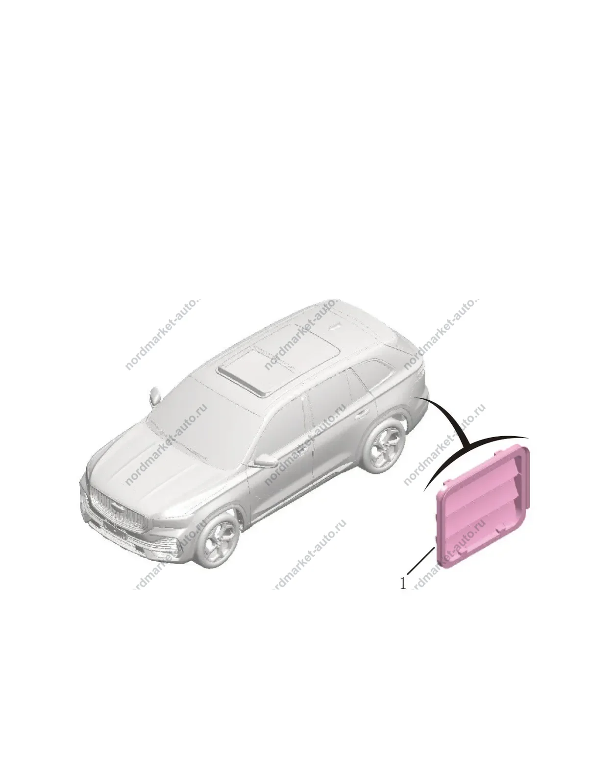 Схема: Вентиляция багажника, Geely Monjaro