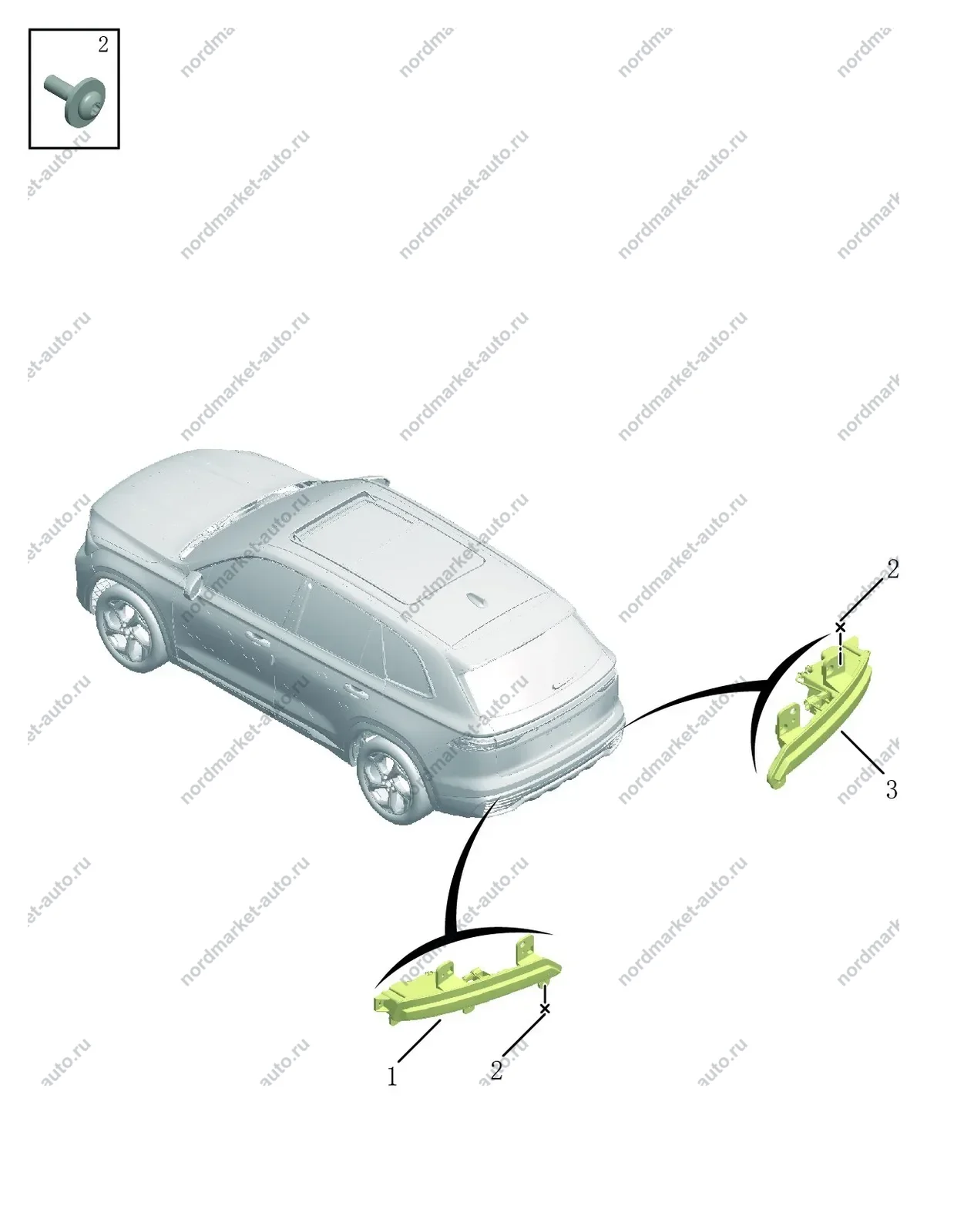 Схема: Противотуманные фары, Geely Monjaro
