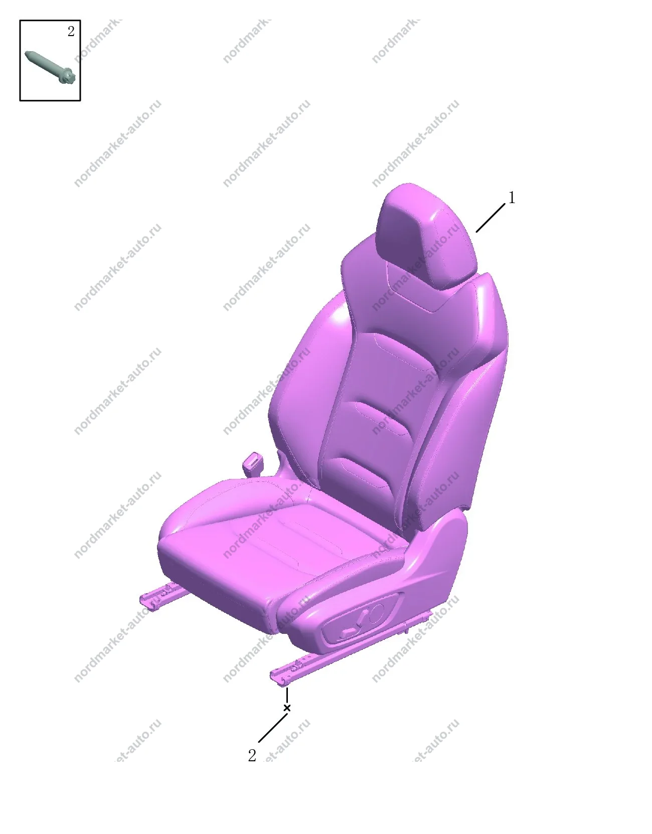Схема: Сиденье переднее левое, Geely Preface