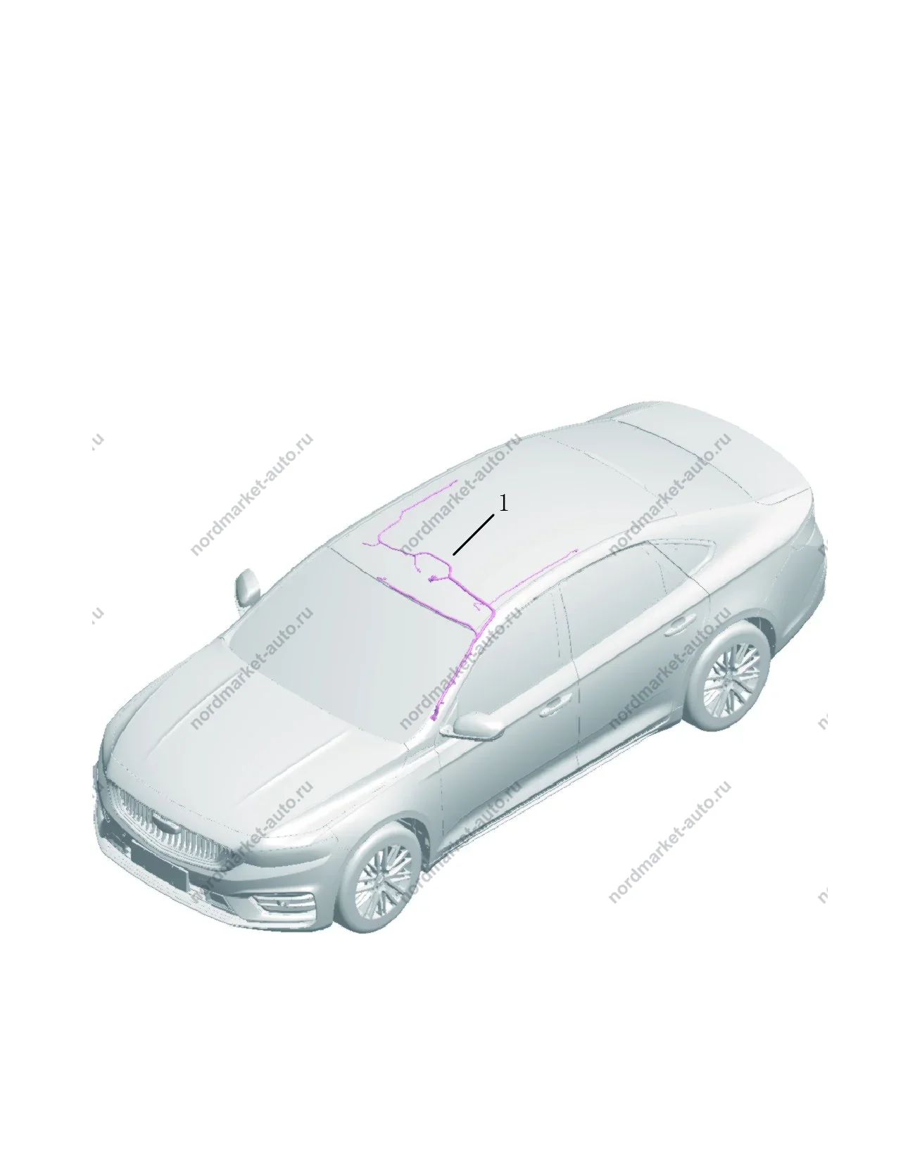 Схема: Проводка потолка, Geely Preface