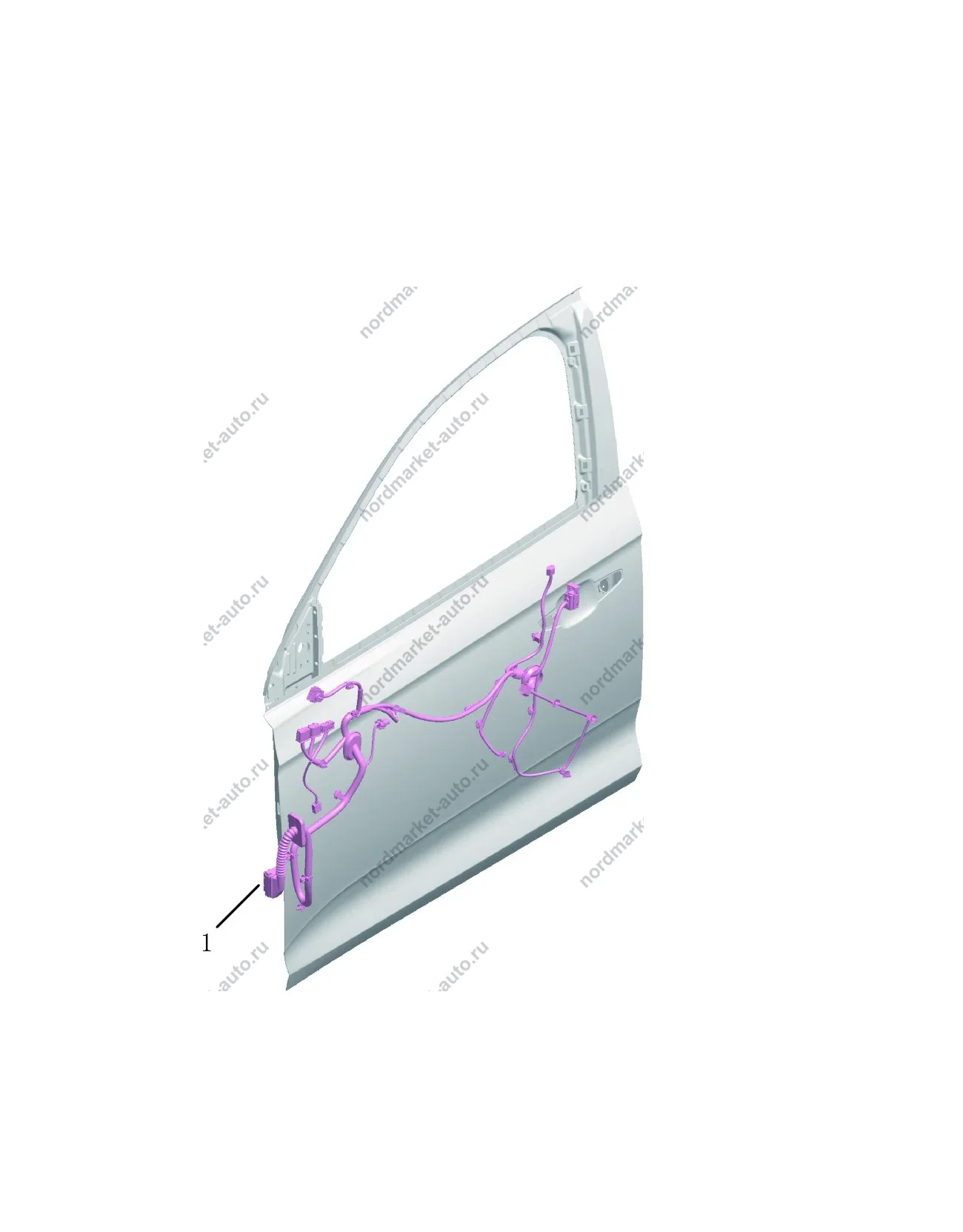 Схема: Проводка передней двери, Geely Preface