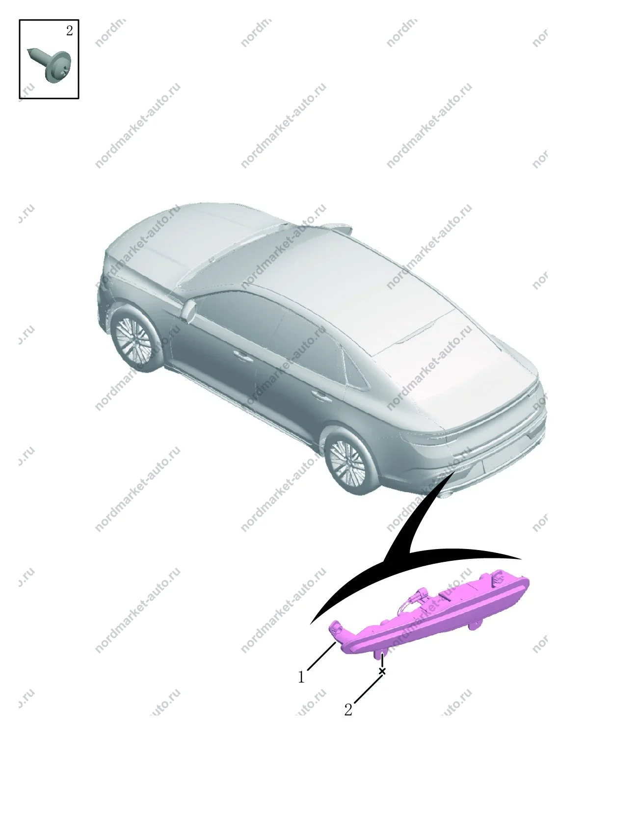 Схема: Противотуманные фары, Geely Preface