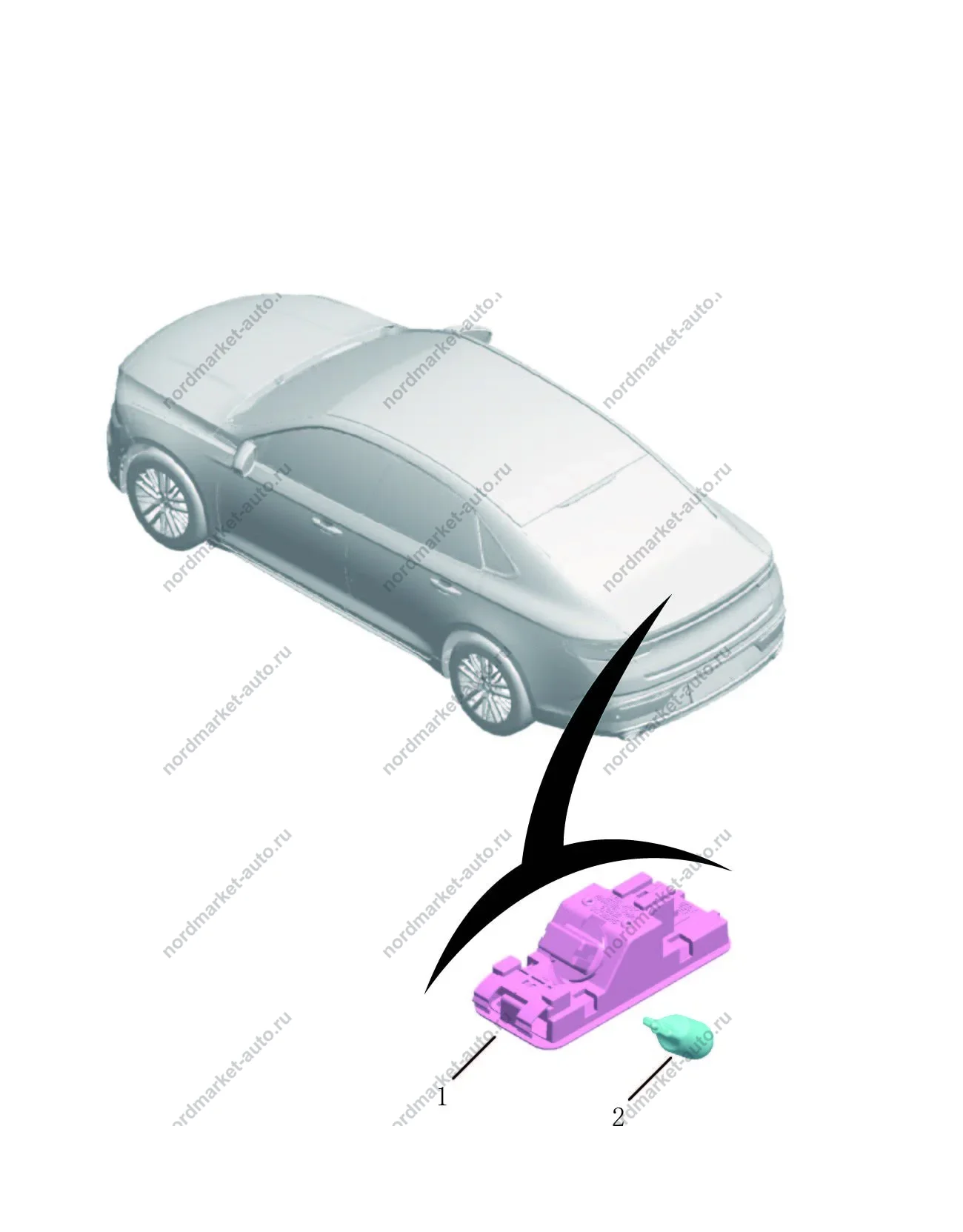 Схема: Освещение багажника, Geely Preface