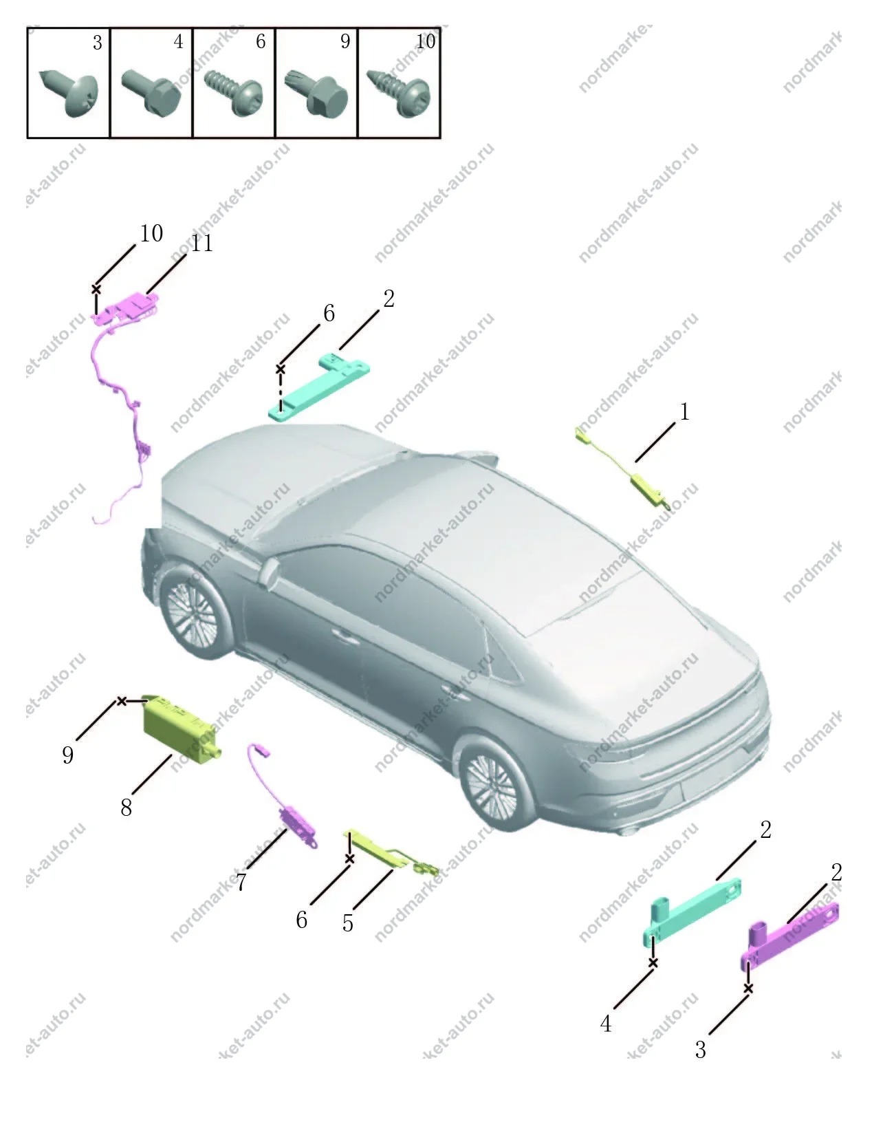 Схема: Антенна, Geely Preface
