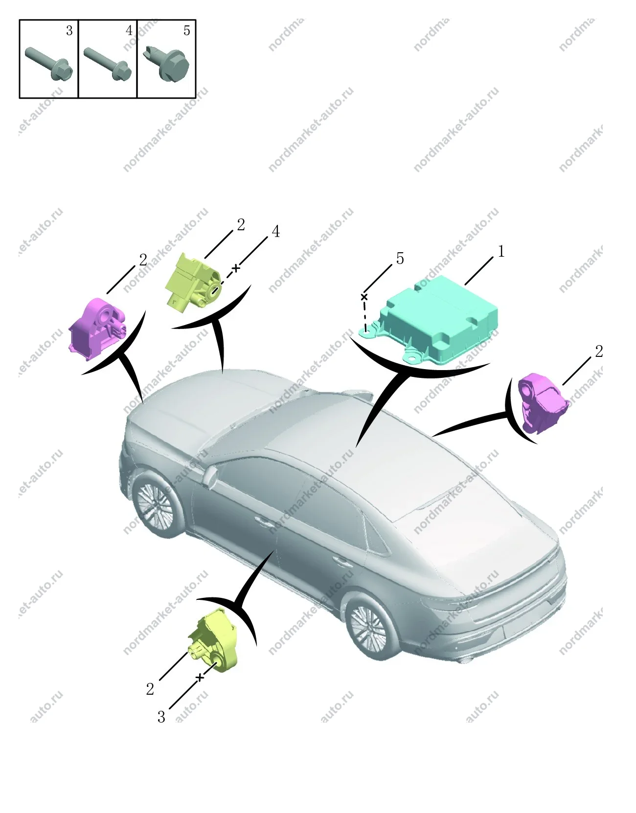 Схема: Блок управления подушками безопасности, Geely Preface