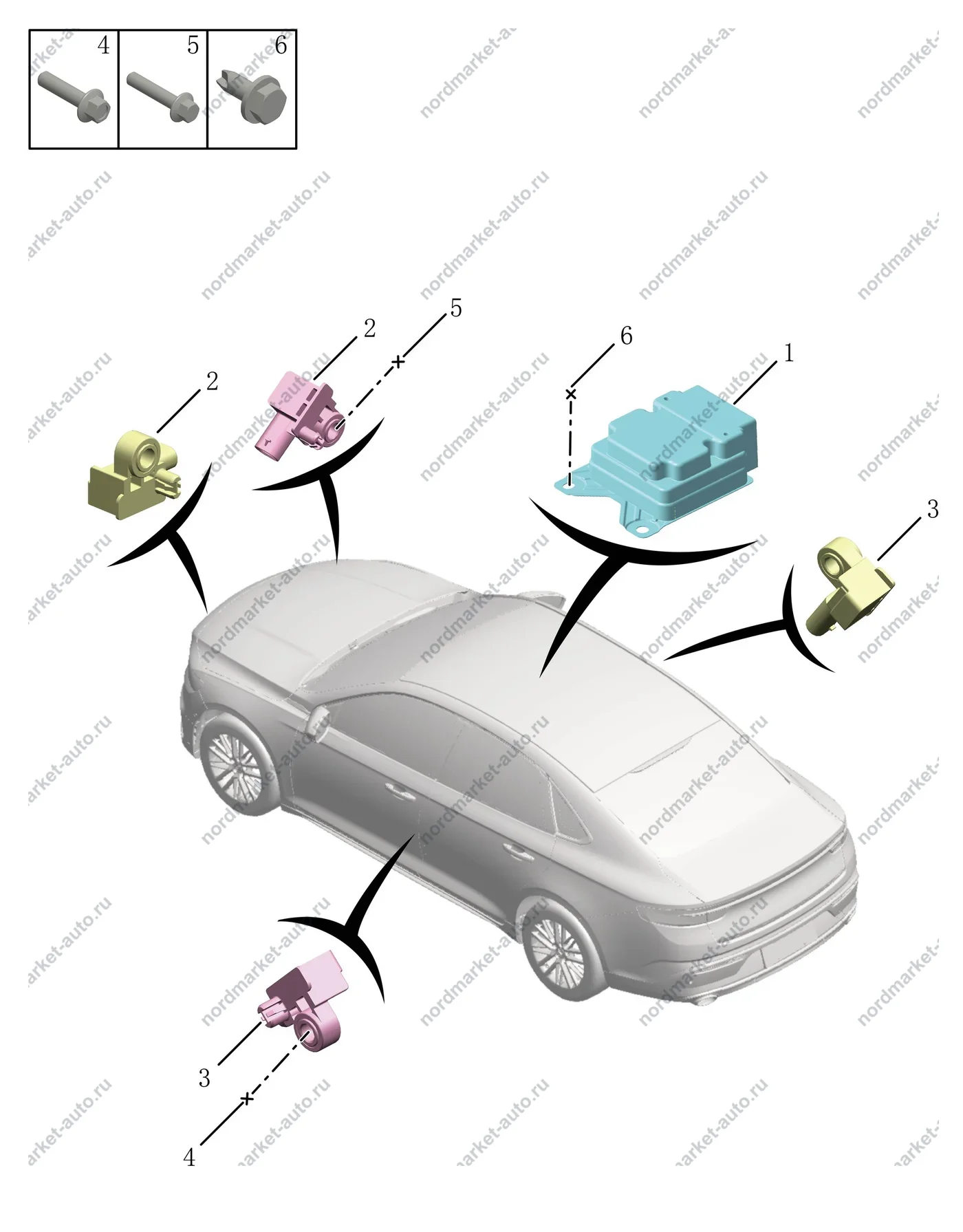 Схема: Блок управления подушками безопасности, Geely Preface