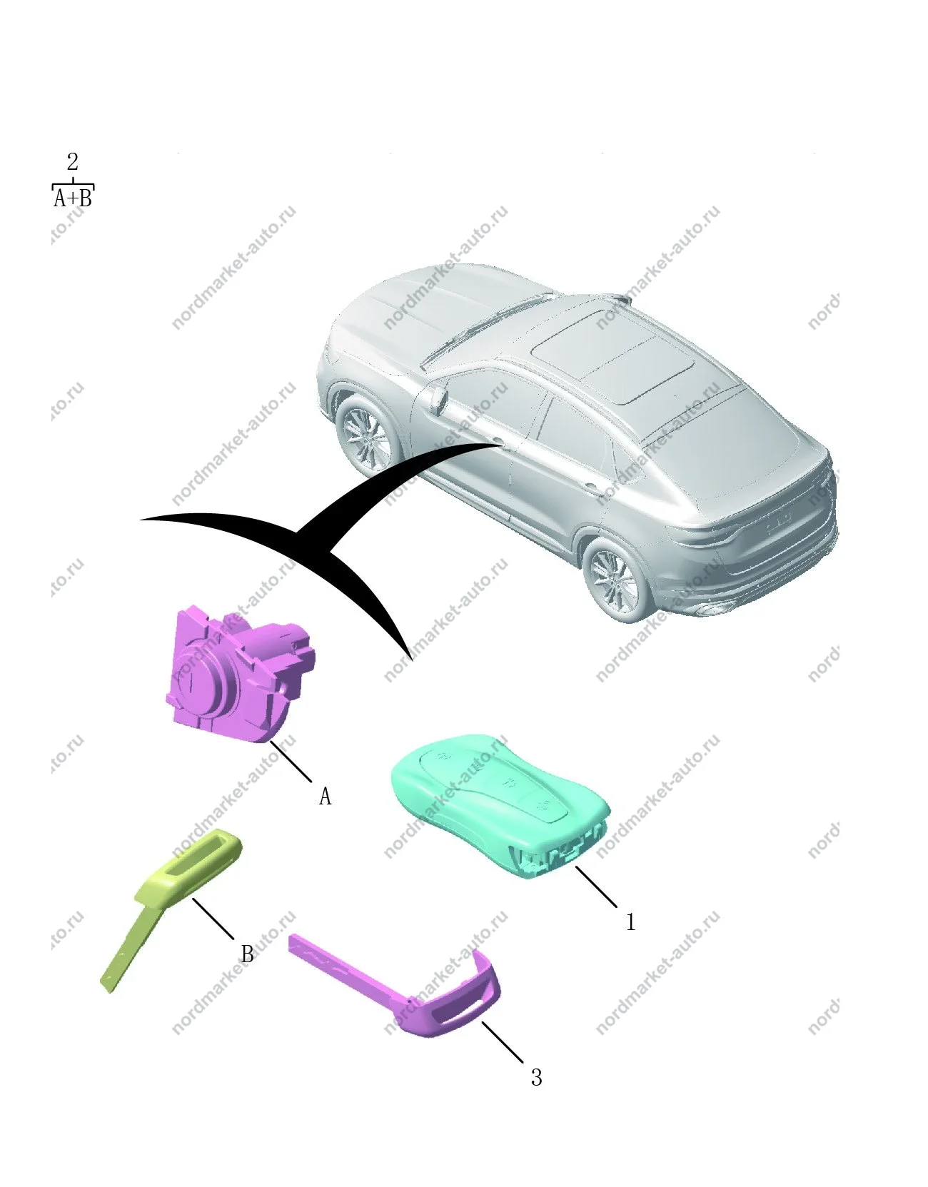 Схема: Замок зажигания, Geely Tugella