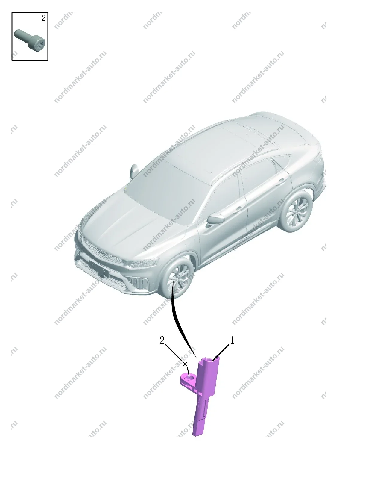 Схема: Датчики скорости колёс, Geely Tugella