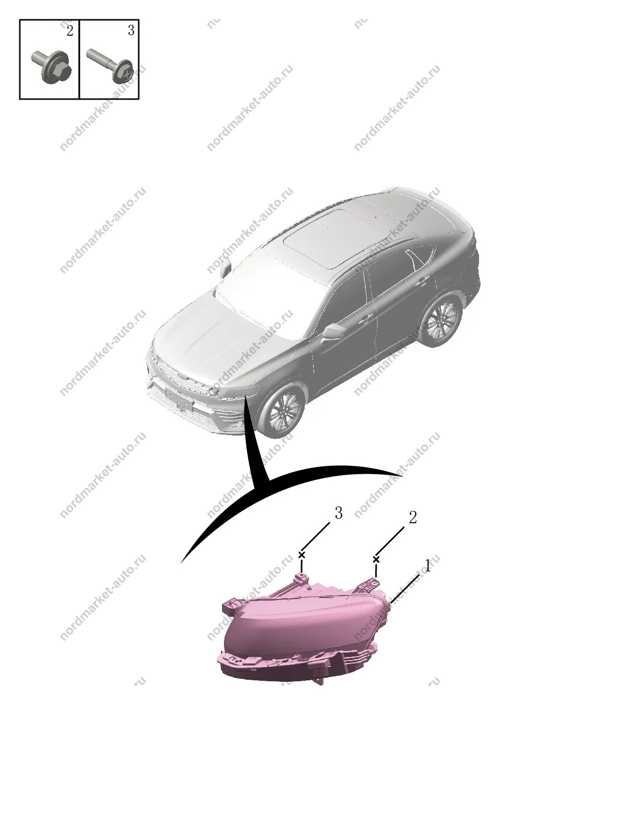 Схема: Фары, Geely Tugella