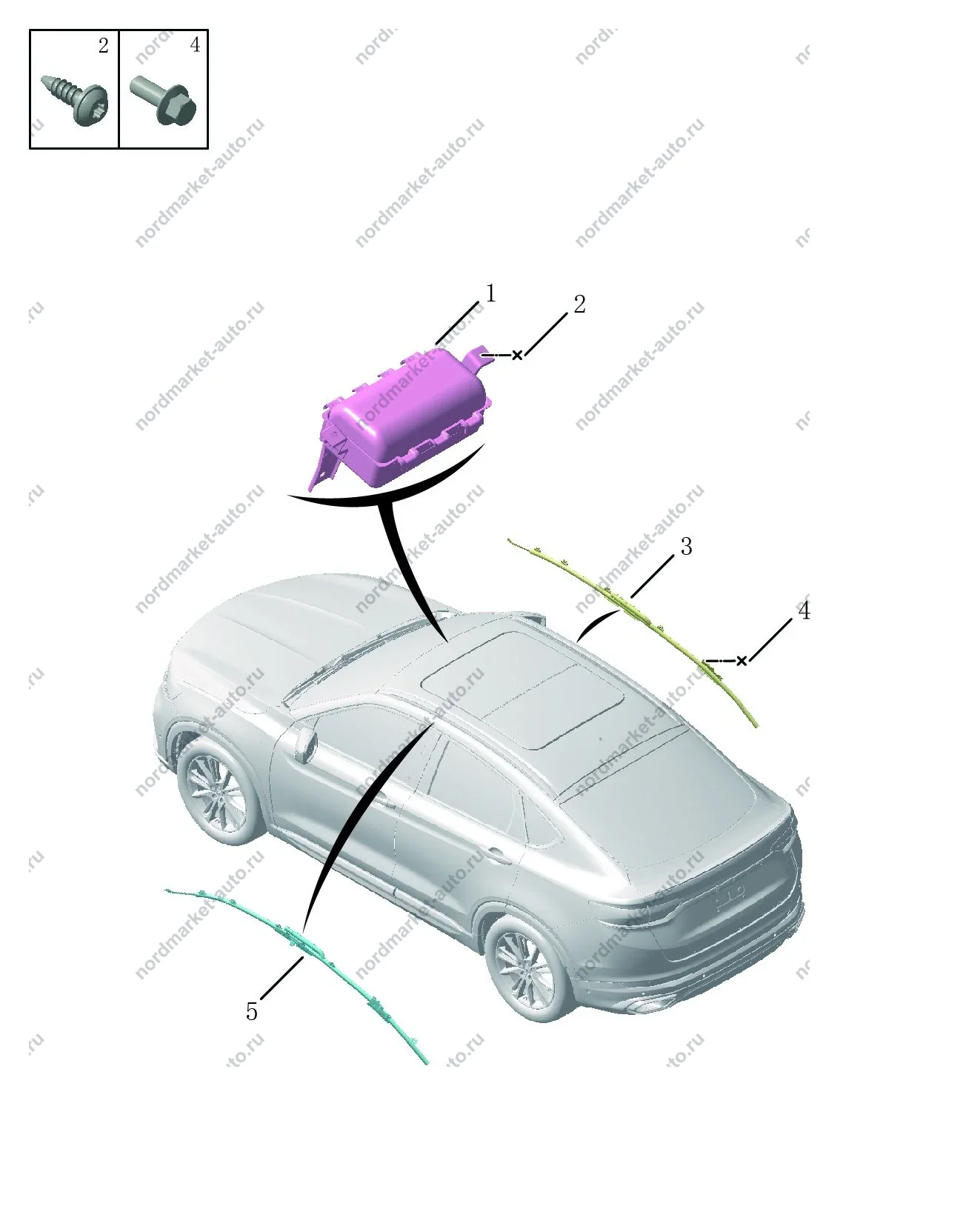 Схема: Подушка безопасности пассажира, Geely Tugella